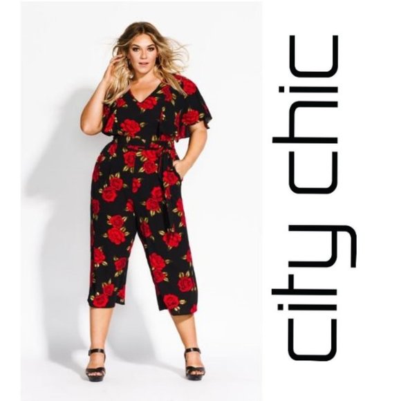 City Chic Pants - NWT City Chic Rose Liaison Jumpsuit